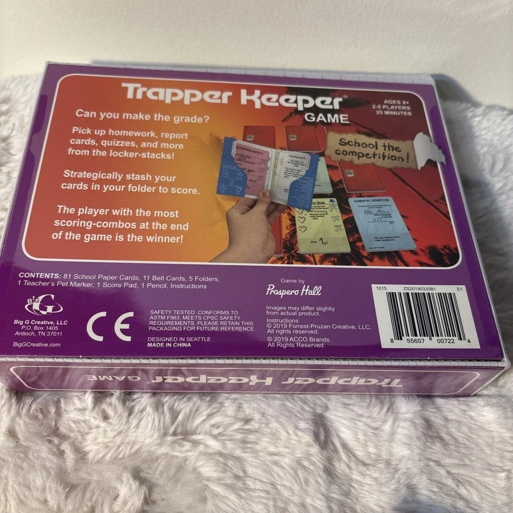 Trapper Keeper Game Sunset With Palm Trees Purple